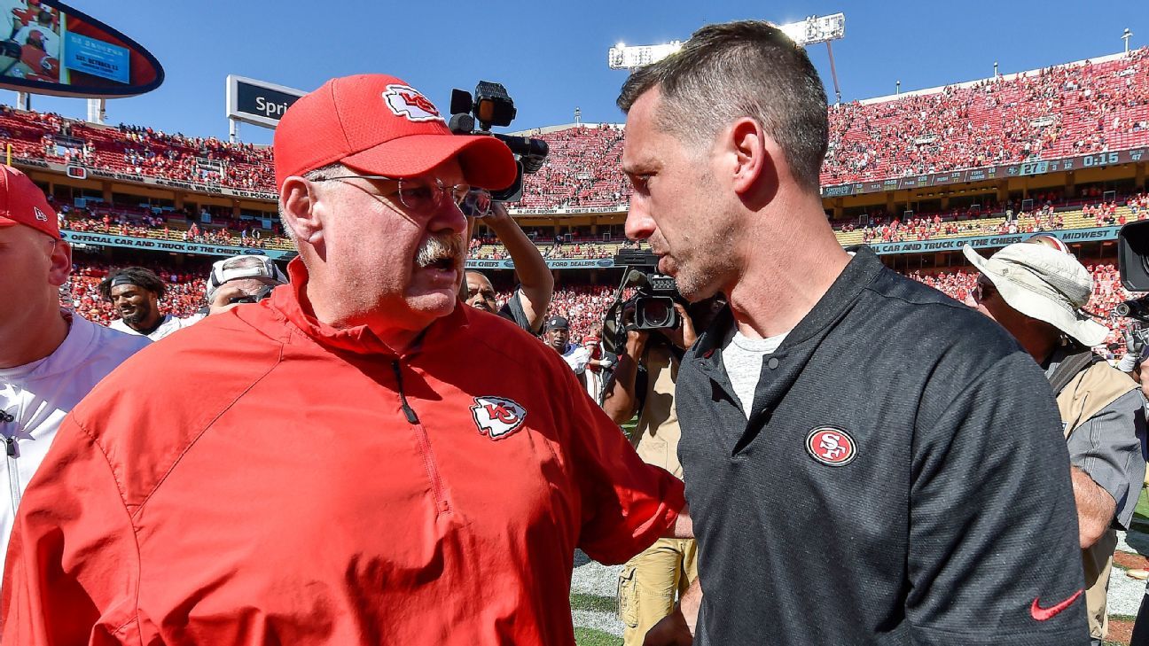 49ers Kyle Shanahan ranked NFL's 2nd-best coach by ESPN, Andy Reid is No 1  - Niners Nation