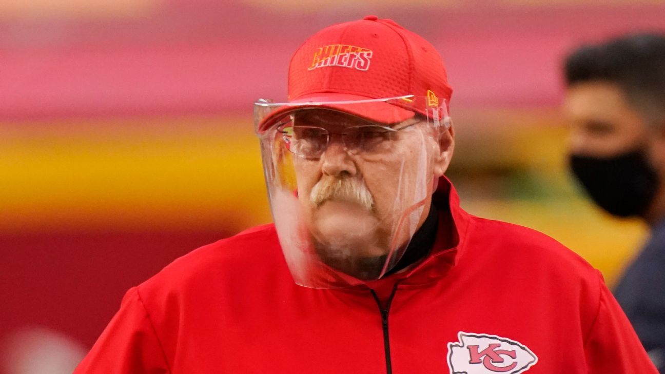 Andy Reid face shield: Chiefs coach has de-fogging product to help