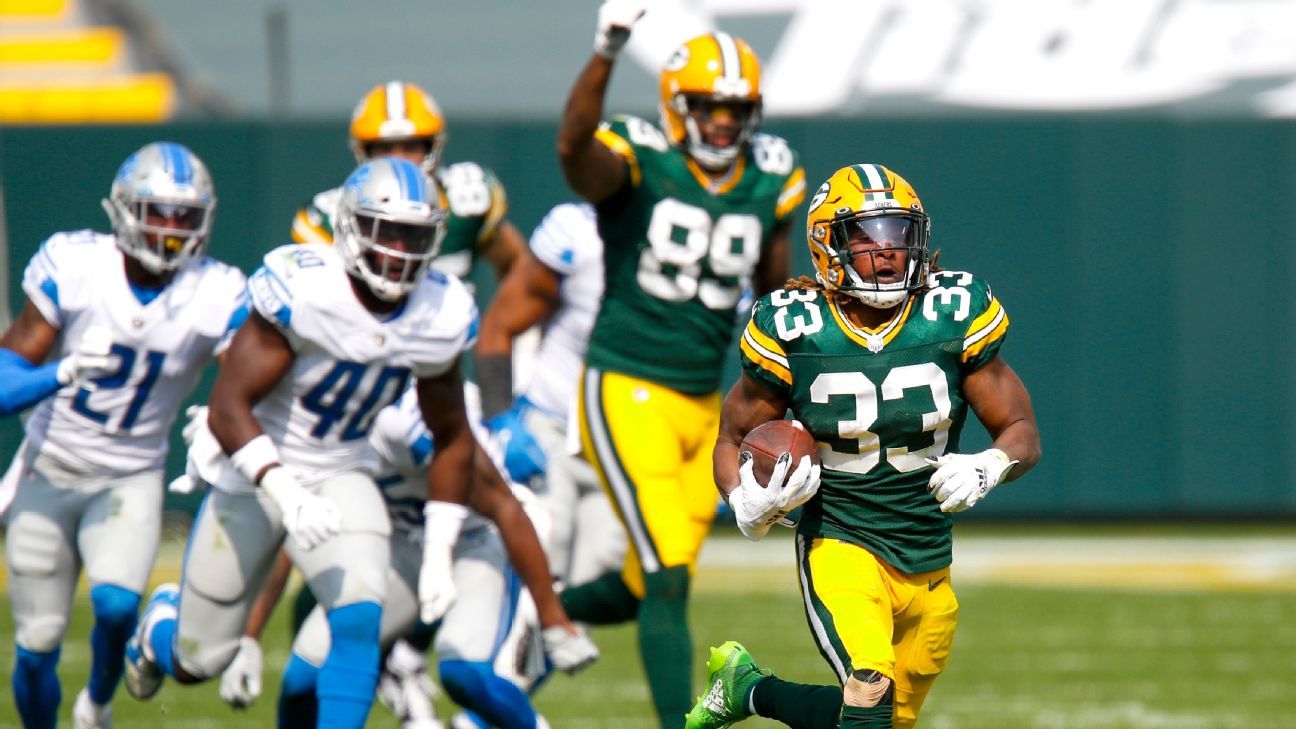 Aaron Jones caps off productive drive with 1-yard TD run