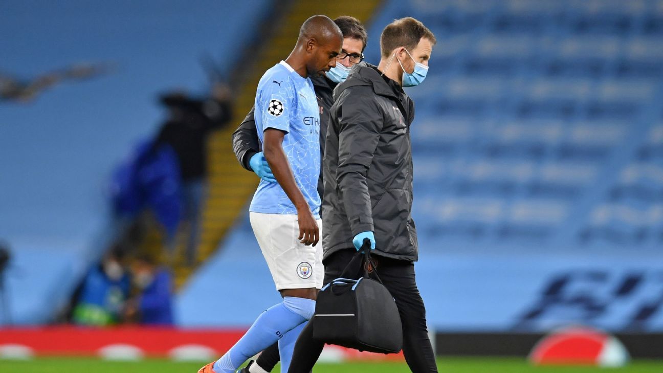 Man City injury crisis mounts with Fernandinho set to miss six weeks - ESPN