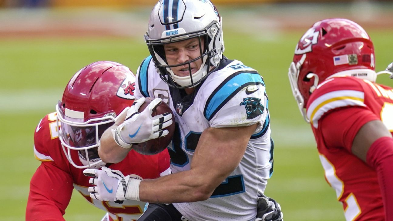 Panthers' Christian McCaffrey ruled out for remainder of 2021