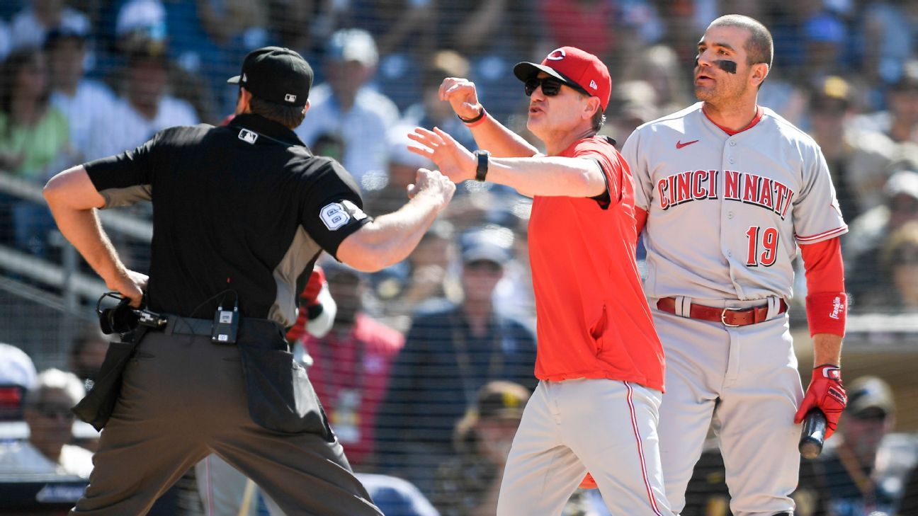 Reds star Joey Votto suspended by MLB for 'aggressive actions' during  argument with umpires 