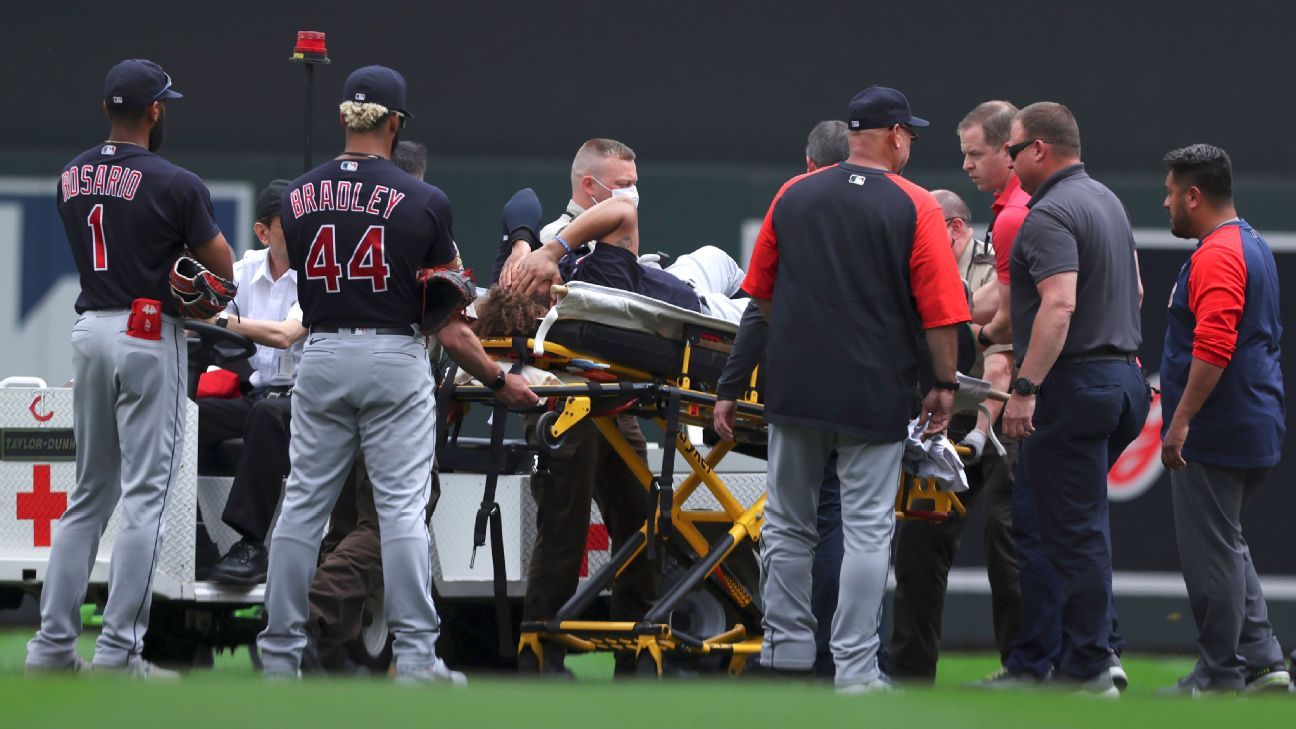 Cleveland's Josh Naylor hospitalized after gruesome ankle injury