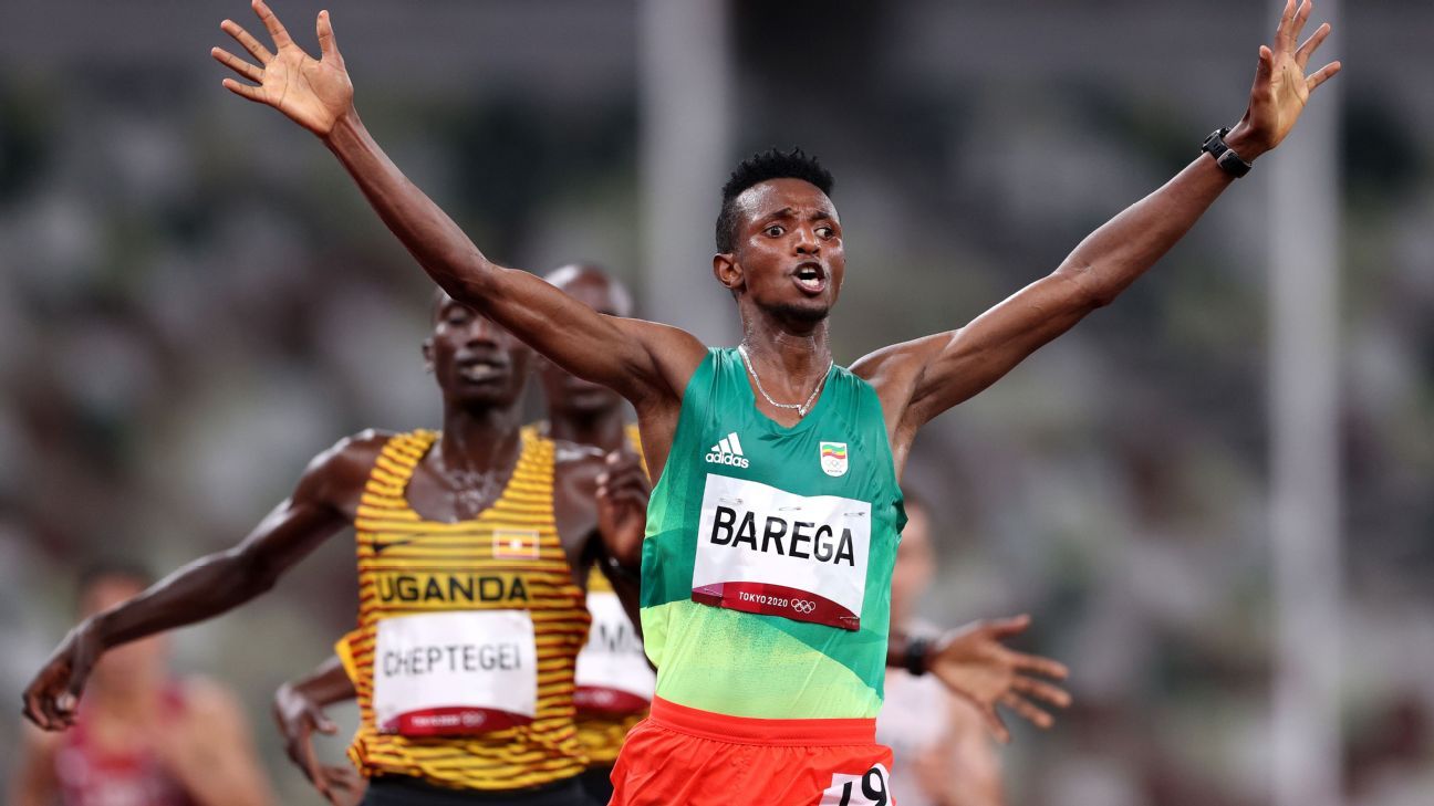 Ethiopian Selemon Barega wins men's 10,000 metres in all-Africa podium