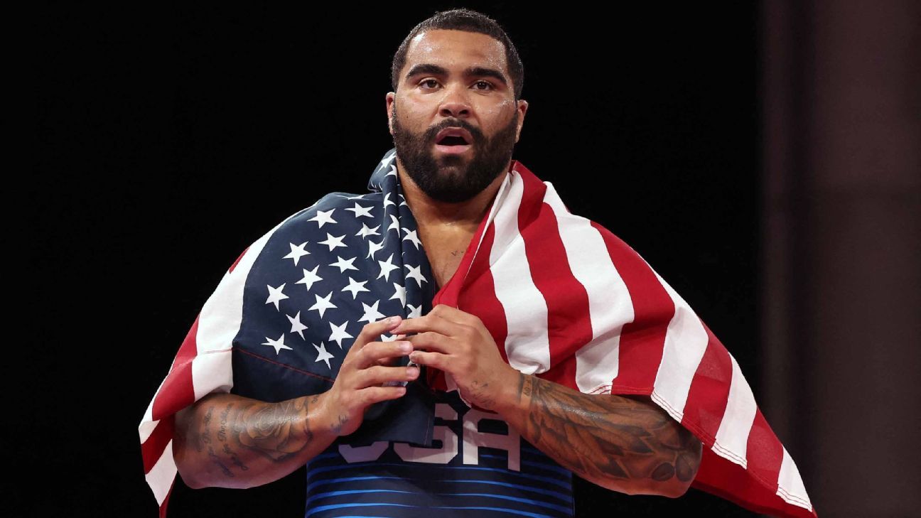 American Gable Steveson wins wrestling gold medal in 125kg class at Tokyo Olympi..