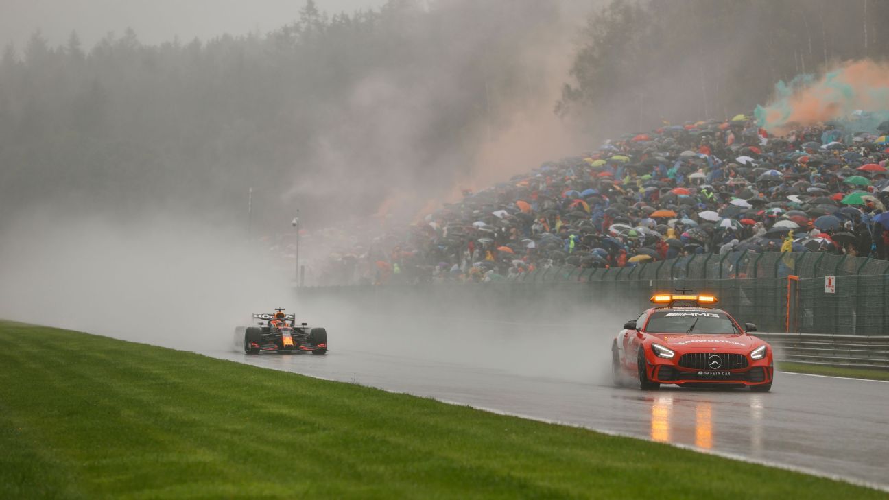 Verstappen wins the shortest race in Formula 1 history in Belgium, with Hamilton continuing to lead