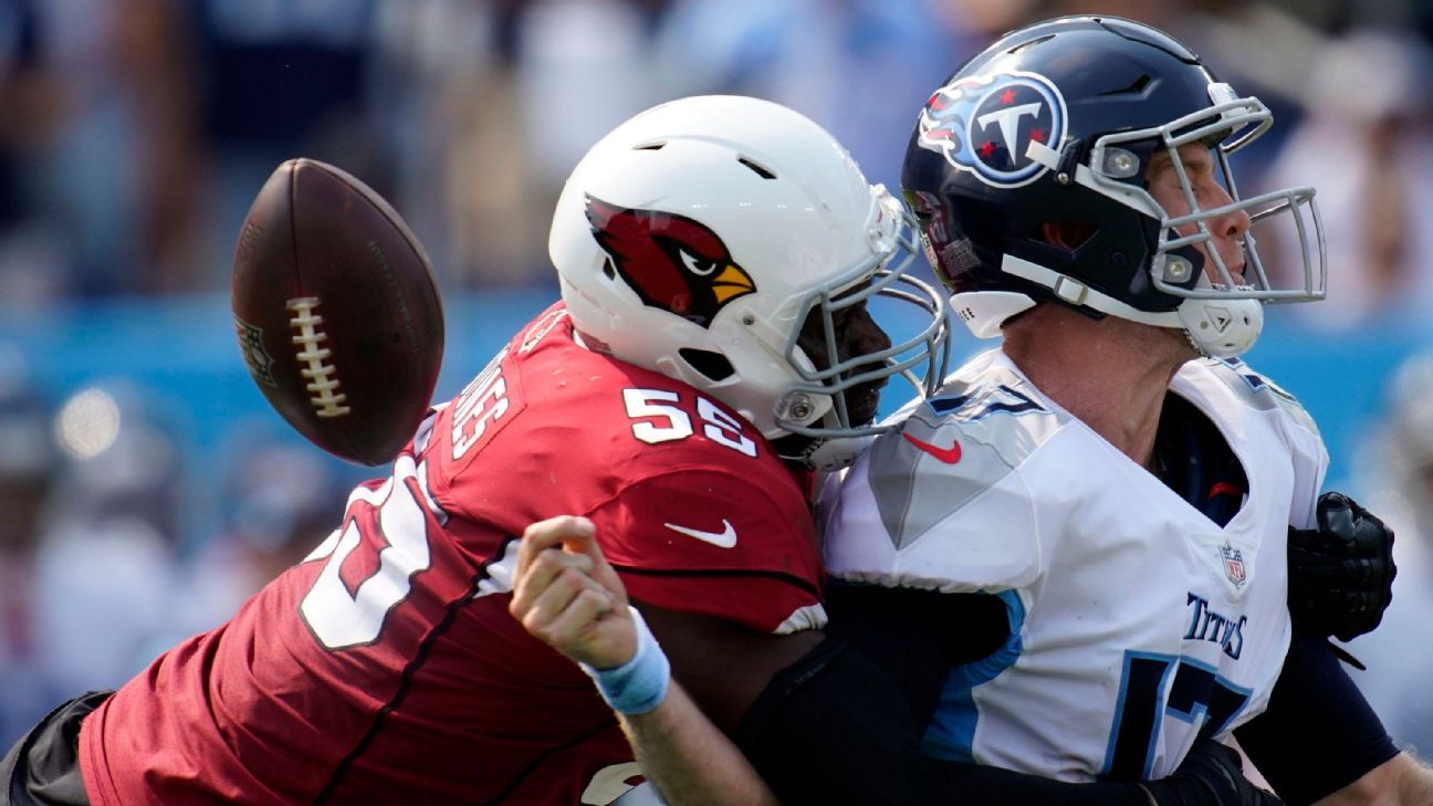 Chandler Jones nets five sacks vs. Titans, tying Cardinals record