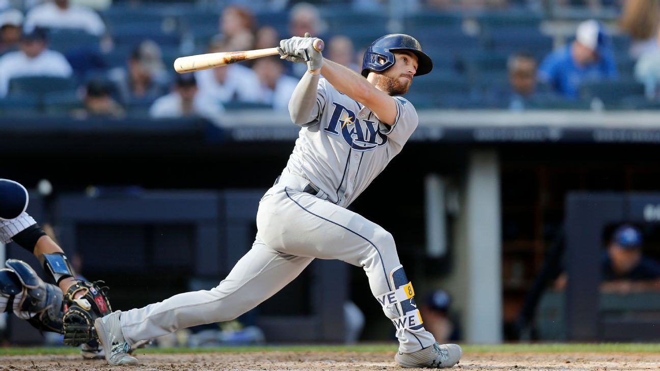 Rays improve to 30-9 after beating Yankees 8-2 behind Lowe's 5 RBIs