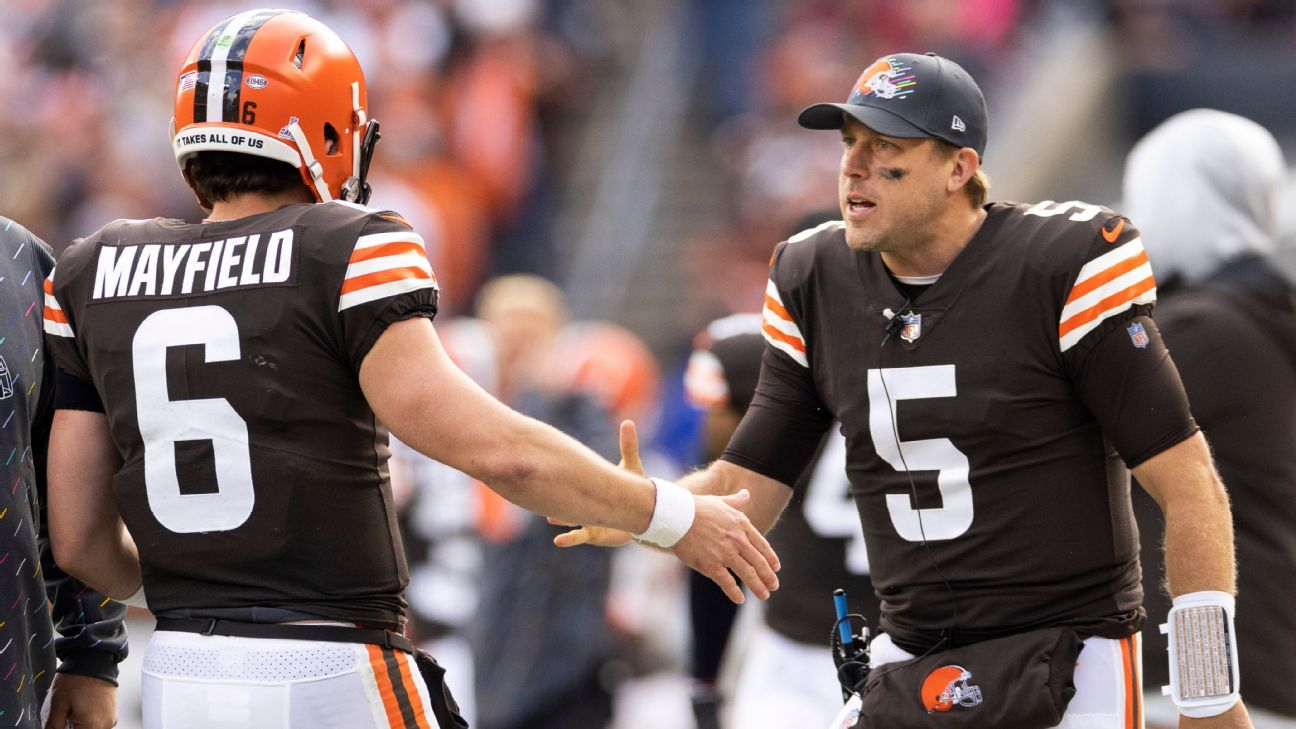 Source – Cleveland Browns QBs Baker Mayfield Case Keenum don’t clear COVID-19 protocols out vs. Las Vegas Raiders – ESPN