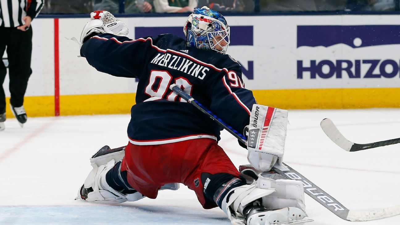 Columbus Blue Jackets' Elvis Merzlikins asks reporters to temporarily  'leave me alone