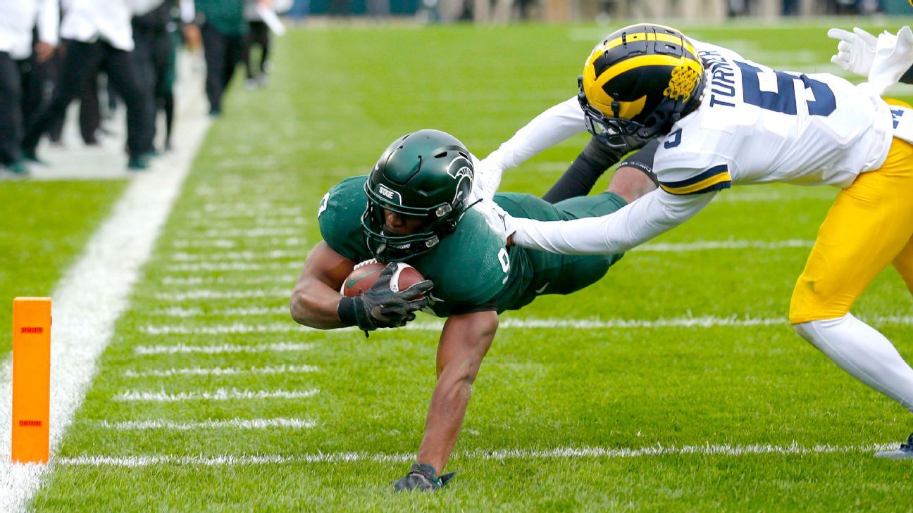 Kenneth Walker III's five touchdowns lead No. 8 Michigan State Spartans past No...