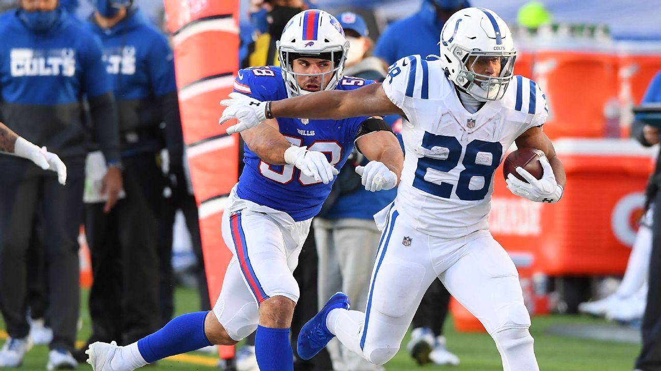 Jonathan Taylor carries Indianapolis Colts to upset over Bills with 5 touchdowns