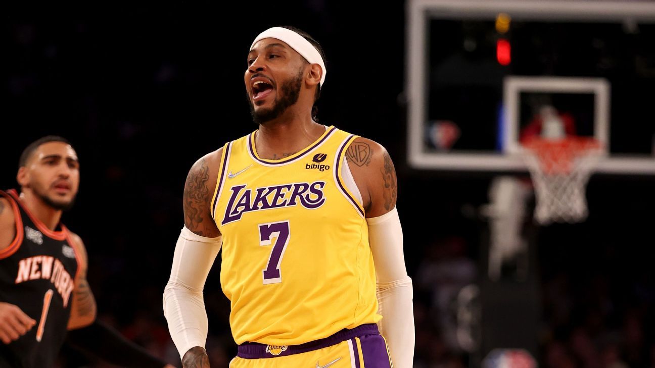Los Angeles Lakers' Carmelo Anthony likes comparison to Tom Brady's Tampa Bay Buccaneers