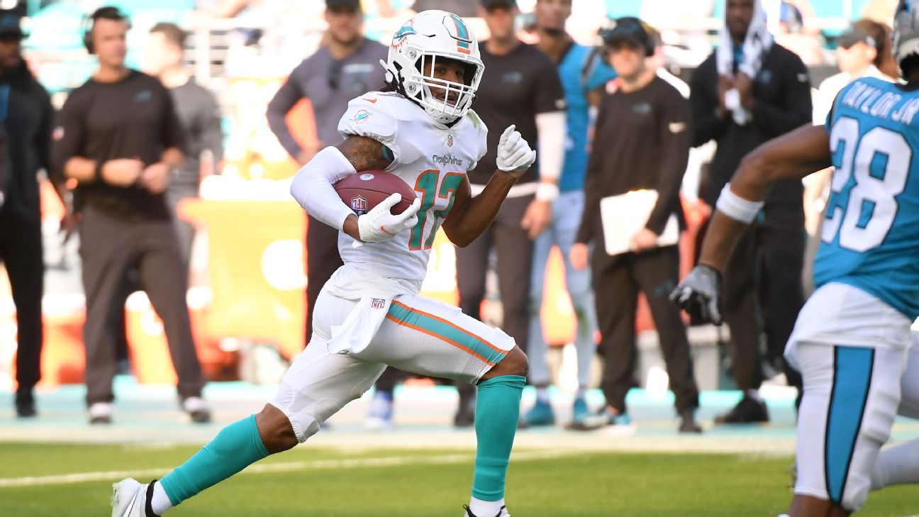 Jaylen 'Penguin' Waddle, Miami Dolphins' Wide Receiver [Photos]