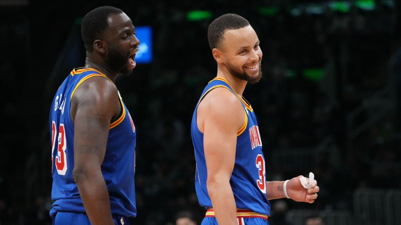 Golden State Warriors' Stephen Curry (quad), Draymond Green (hip) out against Pe..