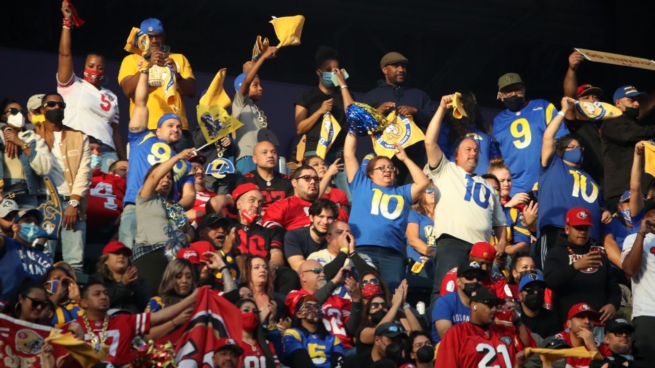 Inglewood Mayor Says 49ers Fan Allegedly Shoved Man in Rams Jersey From  Behind – NBC Los Angeles