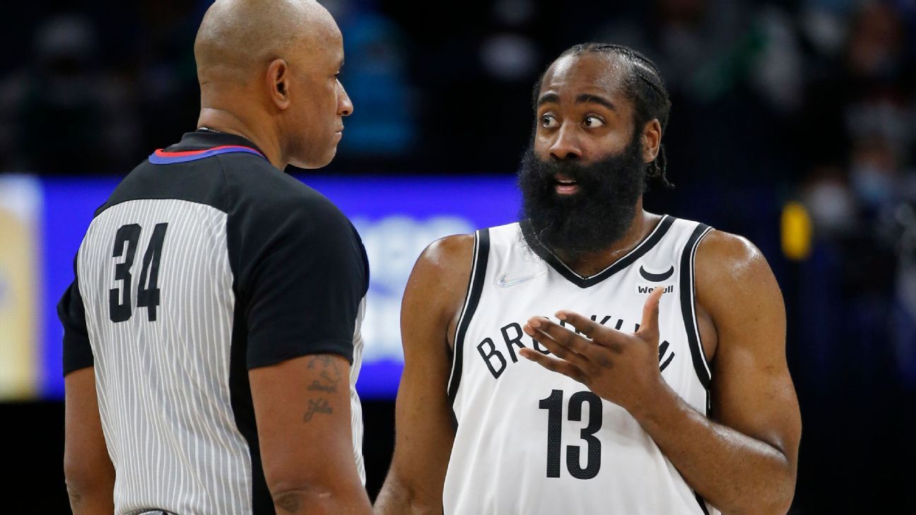 Brooklyn Nets star James Harden expresses frustration over 'consistency' of call..