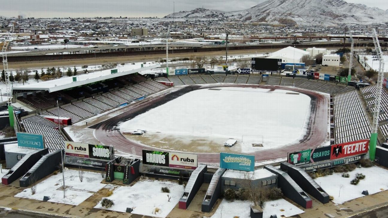 El Estadio Olímpico Benito Juárez amanece cubierto de nieve ESPN