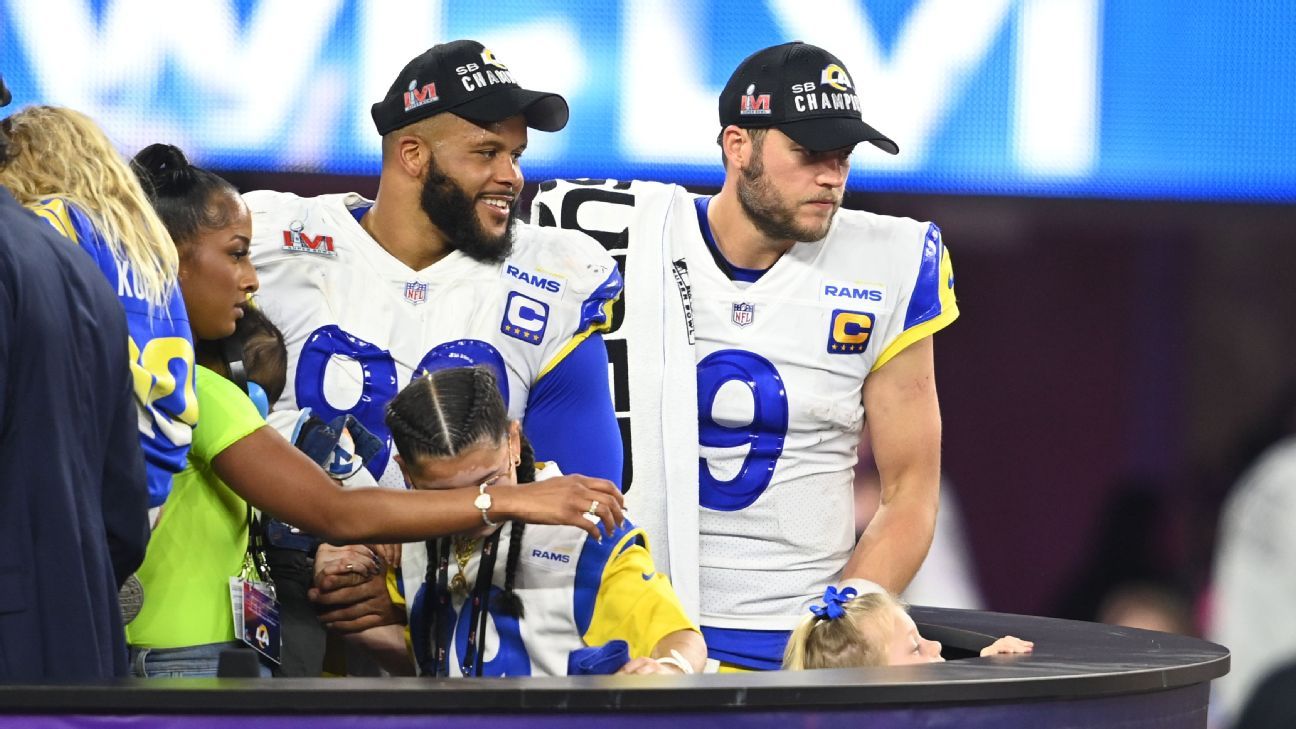 Aaron Donald focusing on 'the moment,' not future, after game-sealing play  delivers Los Angeles Rams elusive Super Bowl win - ESPN