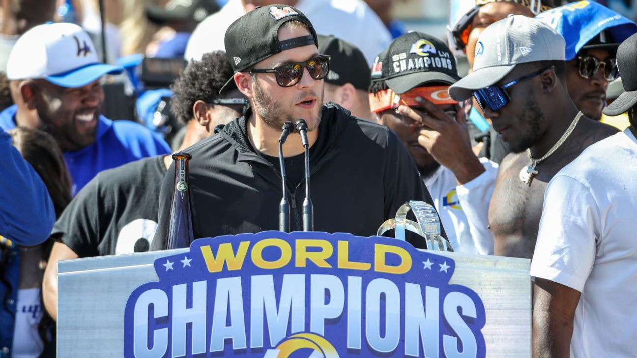 Los Angeles Rams Matthew Stafford wife Kelly to cover photographer’s hospital bills after fall from stage – ESPN