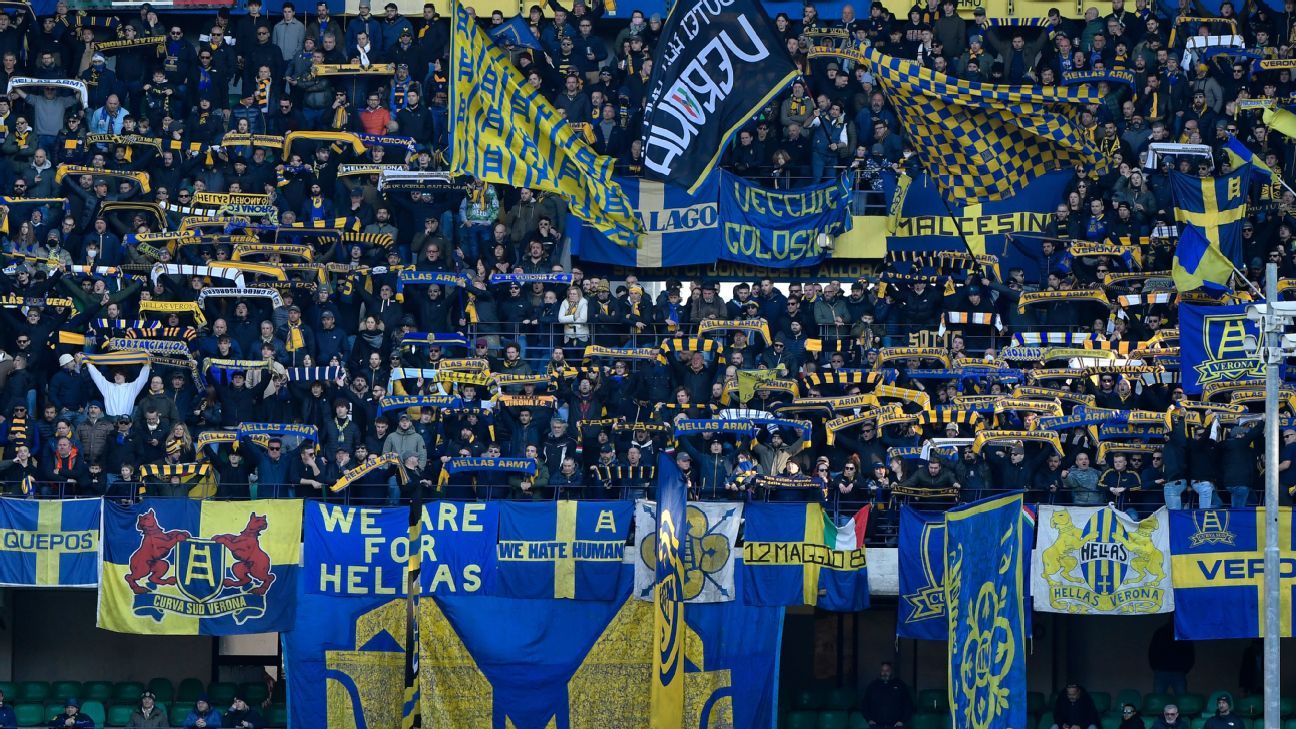 Italian league opens investigation against Hellas Verona for fans' racist  chants