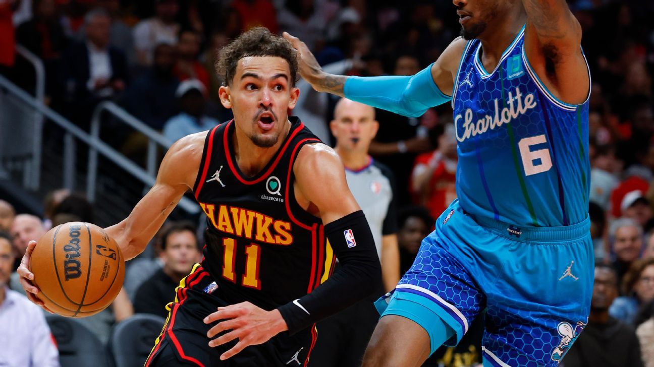 Hawks keep foot on gas in play-in rout of Hornets