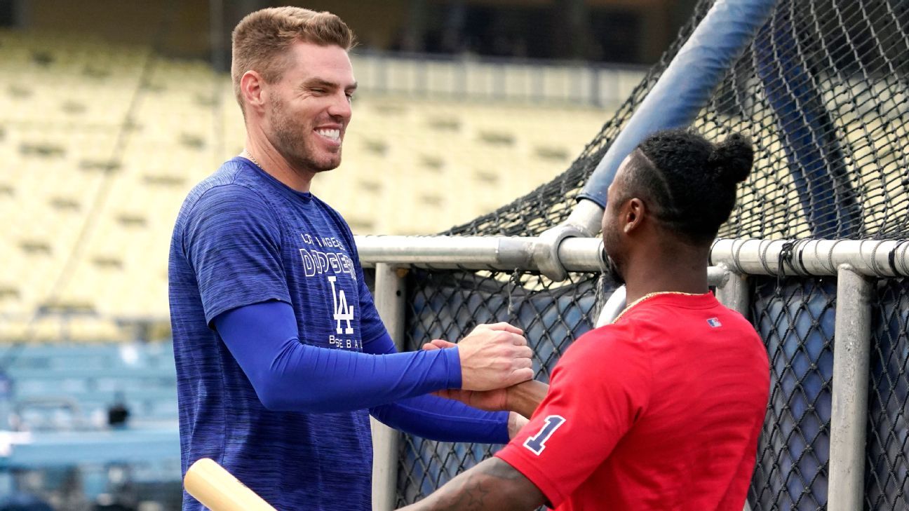 Dodgers' Freddie Freeman reunites with Braves, then slugs home run off former te..