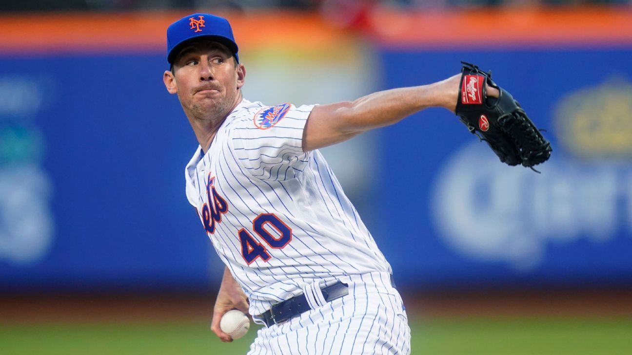 Chris Bassitt #40 - Game Used White Pinstripe Jersey - Mets vs. Padres -  7/23/22 - 7 IP, 2 ER, 11 K's, Career High in Strikeouts - Also Worn 5/2/2022  - 7 IP, 3 ER, 8 K's