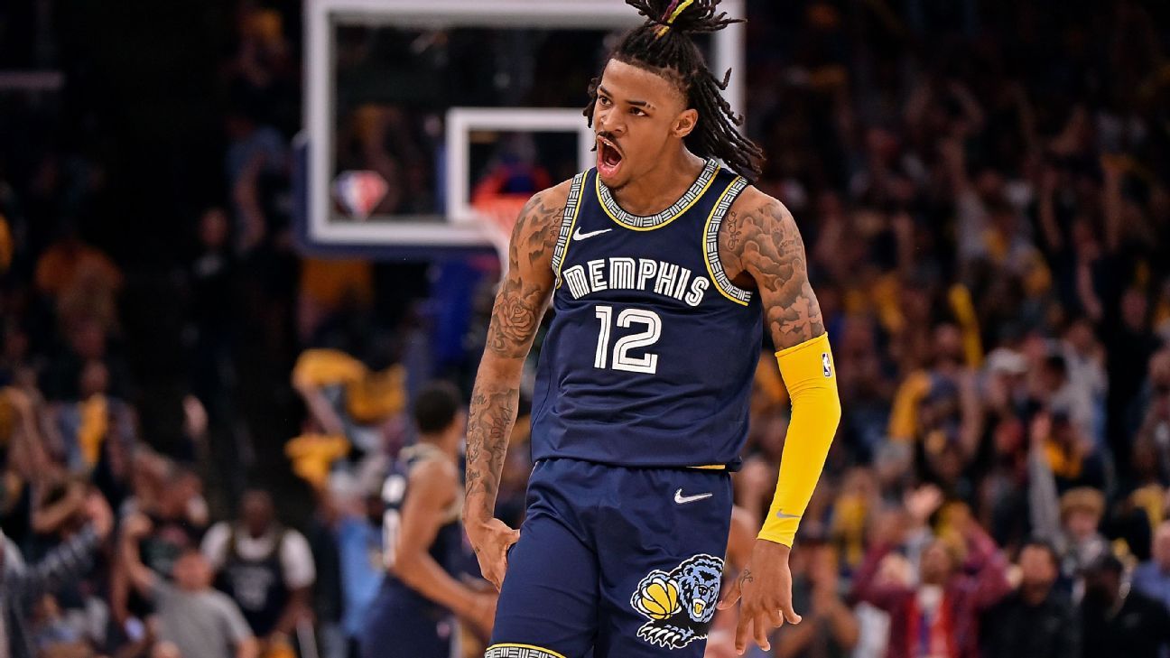 Ja Morant, with blurred vision, matches playoff career-high 47 points as Memphis Grizzlies even series with Golden State Warriors - ESPN