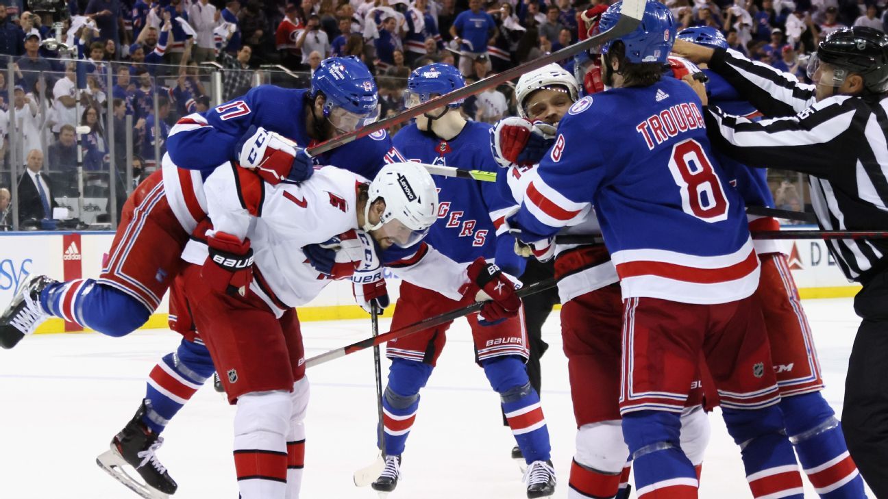 The 2022 Stanley Cup Playoffs presented by GEICO continue Monday with Game  7 Showdown between the New York Rangers and Carolina Hurricanes at 8 p.m.  ET on ESPN - ESPN Press Room U.S.