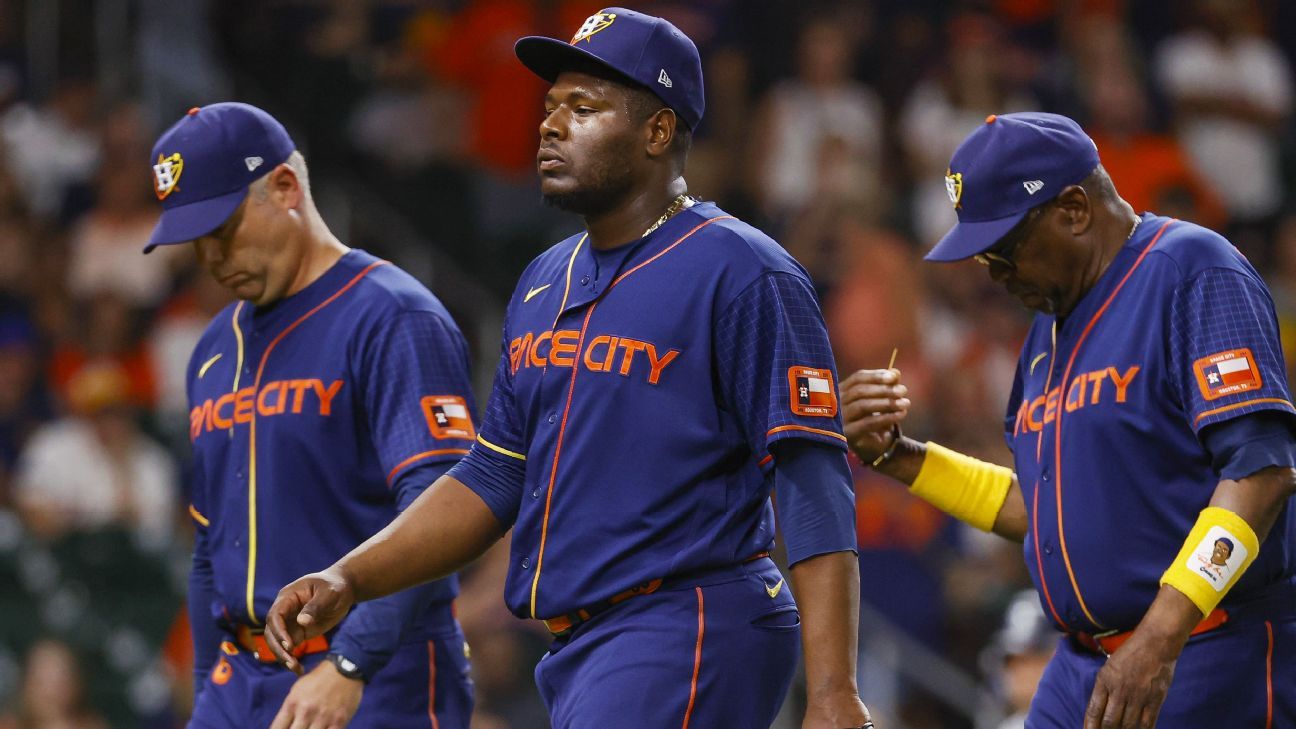 Astros' Neris shouts at Mariners' Rodríguez after strikeout, causing  benches to empty