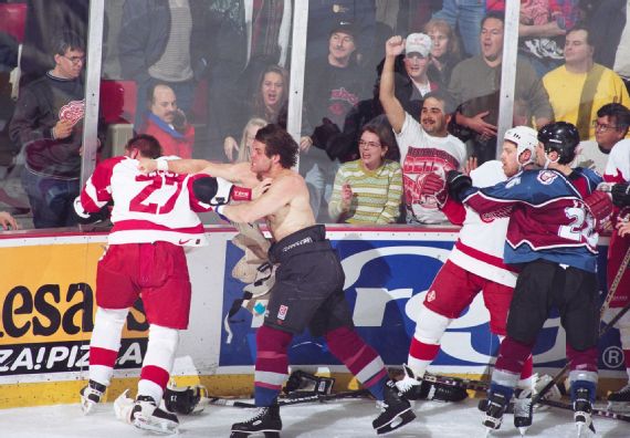 Fight Night at the Joe - Remembering the legendary Colorado Avalanche-Detroit Red Wings brawl of 1997 - ESPN