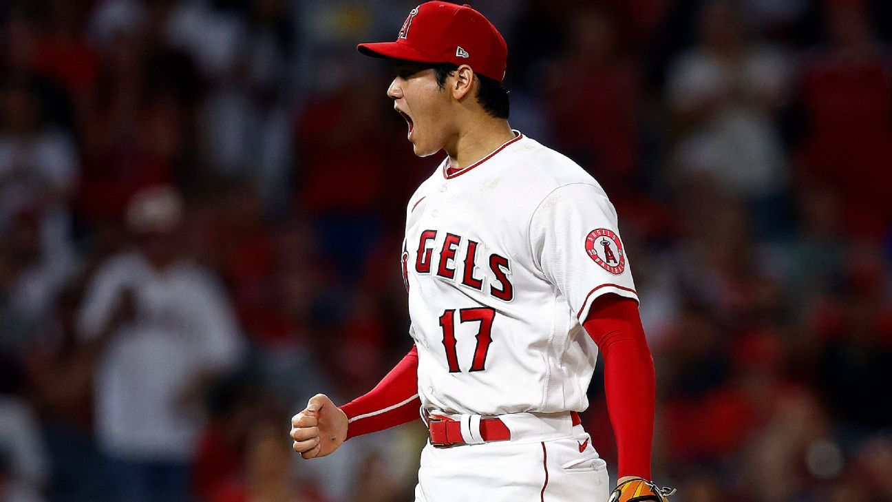 La star di Los Angeles Shoaib Ohtani ha abbattuto 13 battitori 5-0 in una partita contro i Kansas City Royals.