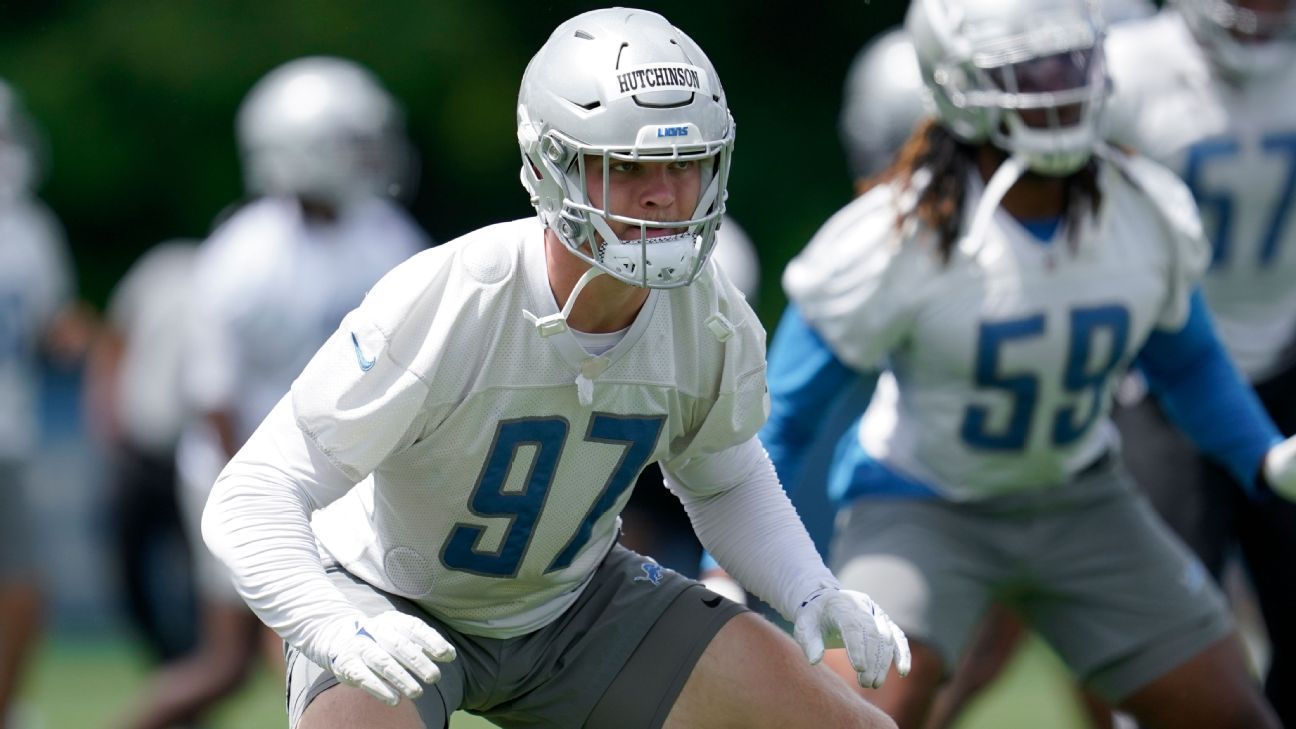'He's been all business': Aidan Hutchinson impressing Detroit Lions teammates, c..