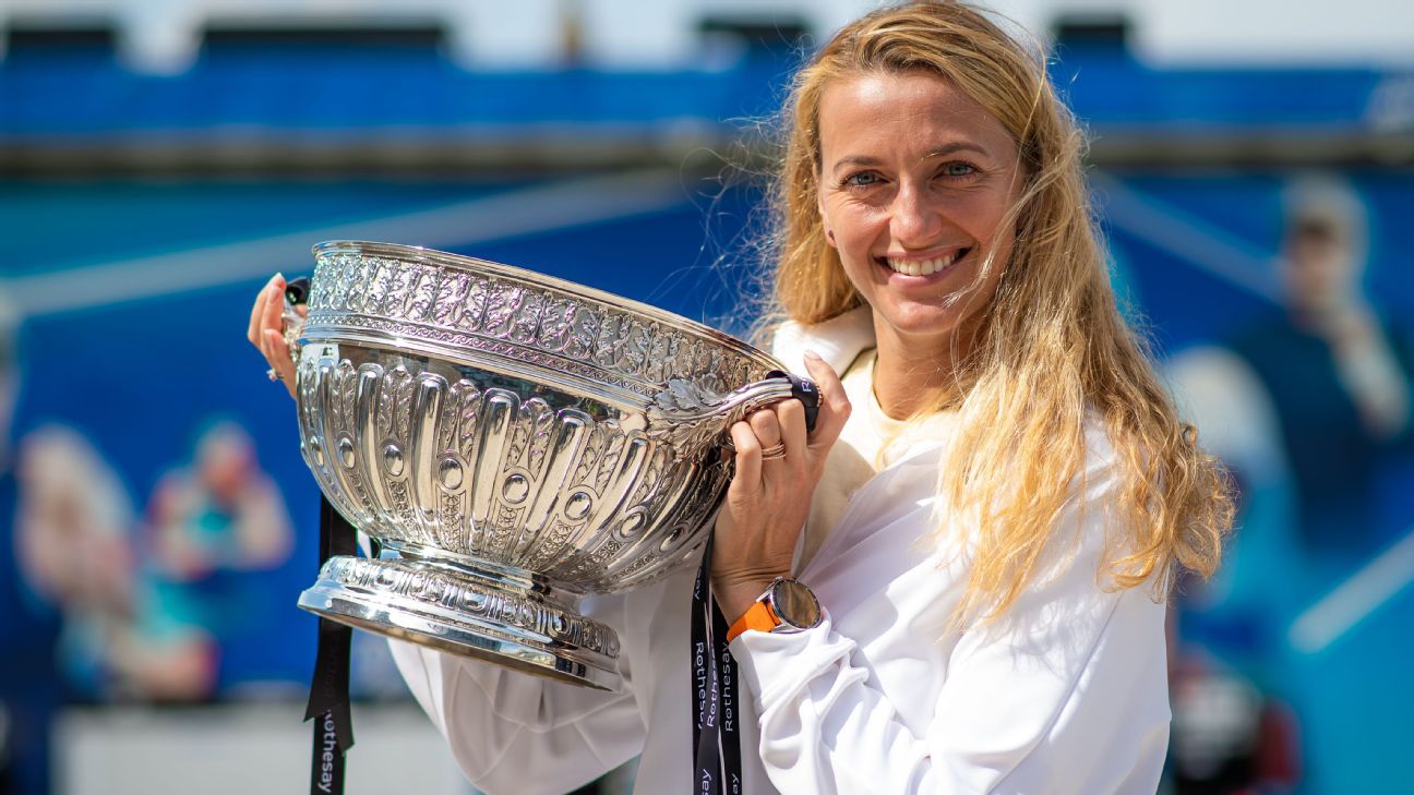 Petra Kvitova vs. Jelena Ostapenko 2022 Eastbourne Final WTA Match