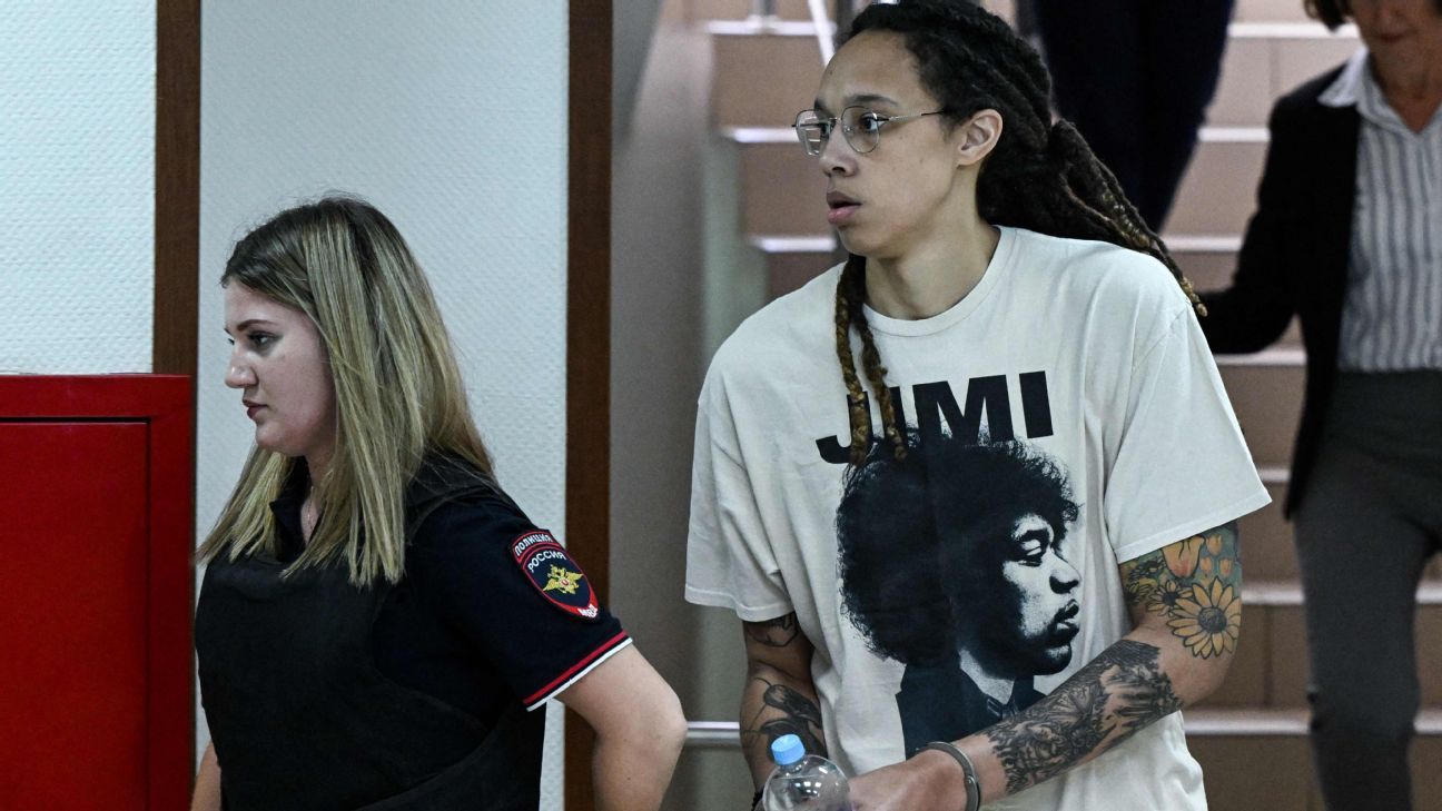 WNBA star Brittney Griner appears in Moscow-area court for trial on cannabis pos..