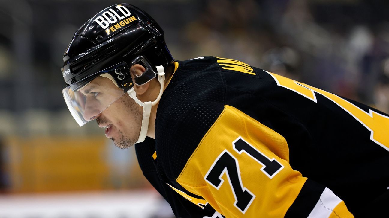 Longtime Pittsburgh Penguins center Evgeni Malkin to test NHL free agency in car..