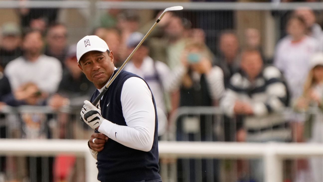 Tiger Woods unable to tame windy conditions shoots first-round 78 at The Open – ESPN