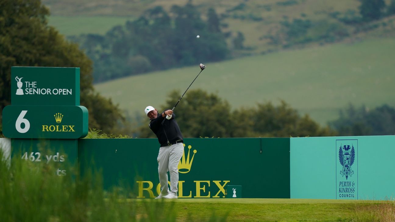 Northern Ireland's Darren Clarke leads Senior British Open by 2 strokes