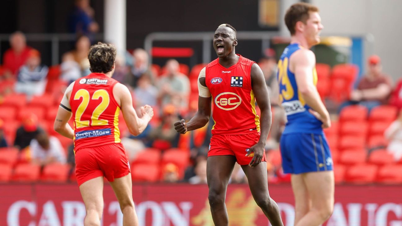 Afl Round 20 Gold Coast Suns Pip Fast Finishing West Coast Eagles Espn