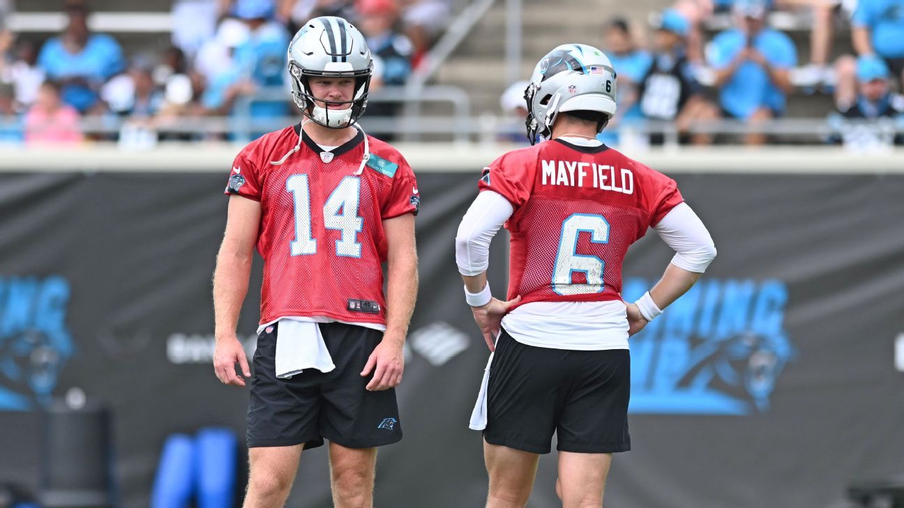 No ‘major decision’ on Carolina Panthers QBs Baker Mayfield Sam Darnold before second preseason game coach says – ESPN