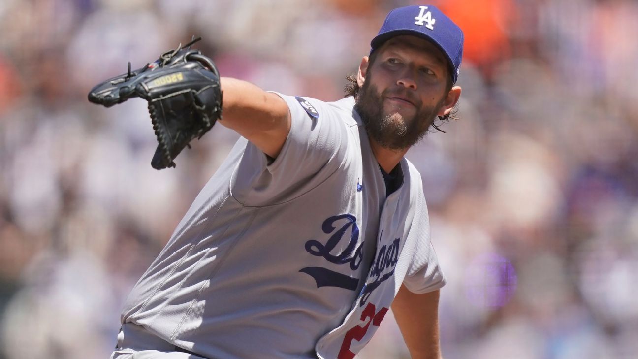 Los Angeles Dodgers ace Clayton Kershaw leaves start early because of low back p..