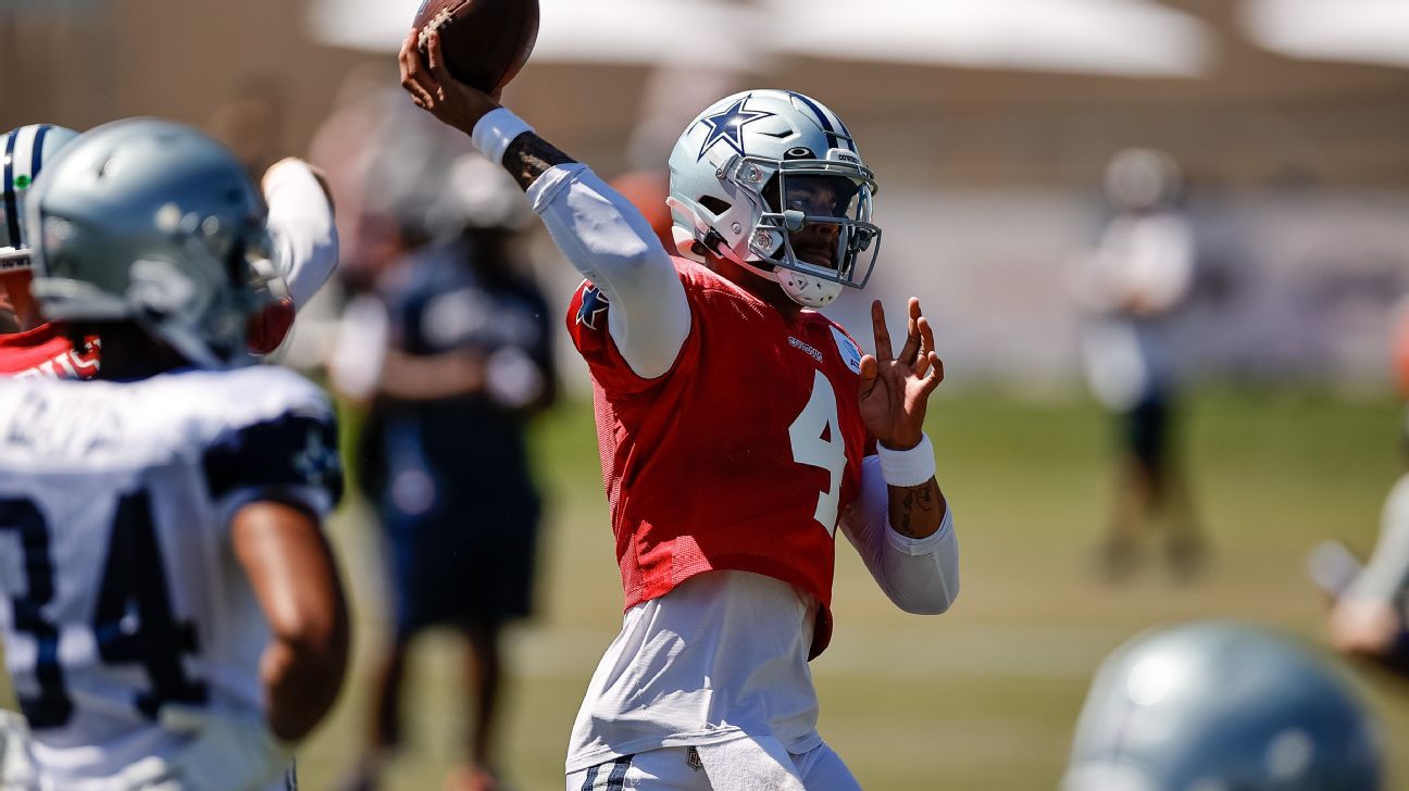 Dallas Cowboys wide receiver Noah Brown warms up prior to the Dallas