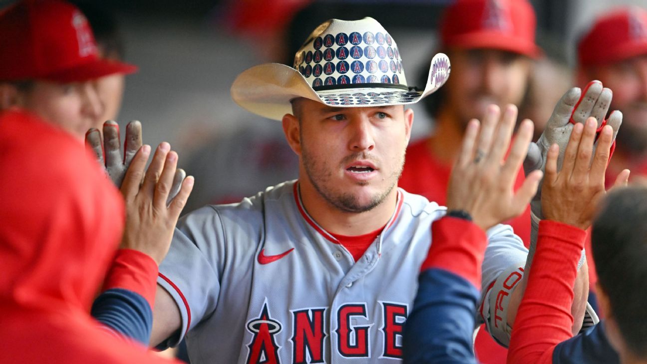 La star des Angels de Los Angeles, Mike Trout, enregistre un circuit dans un septième match consécutif, un de moins que le record de la MLB