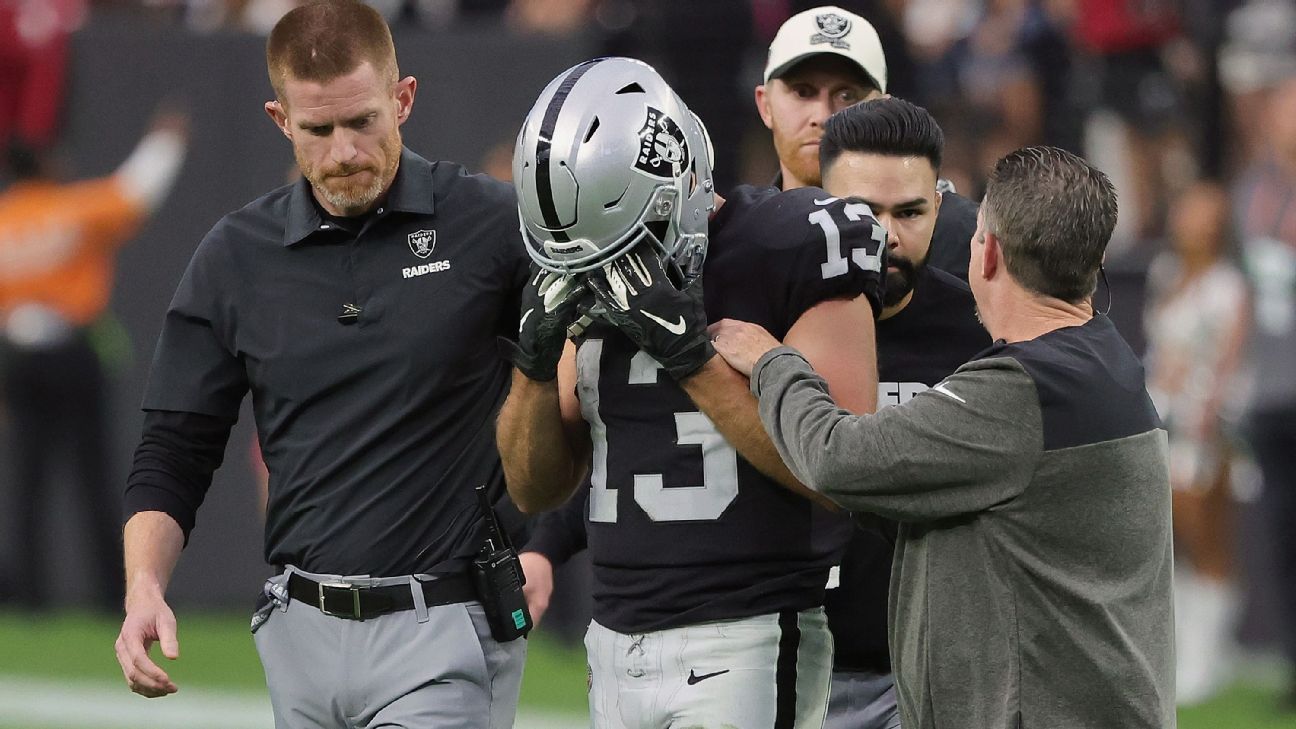 Las Vegas Raiders WR Hunter Renfrow (concussion), LB Denzel Perryman  (ankle) out for Week 3 - ESPN