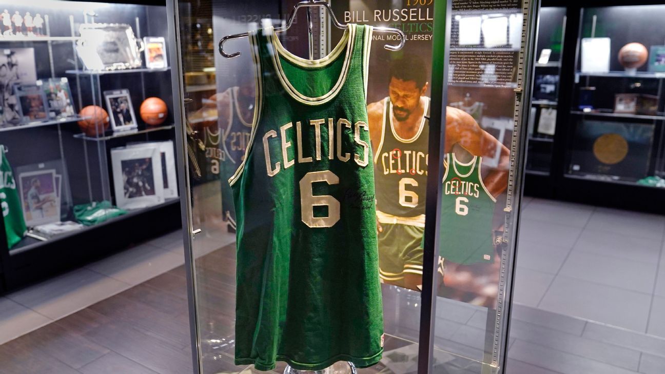 Celtics add No. 6 in parquet paint to honor Bill Russell