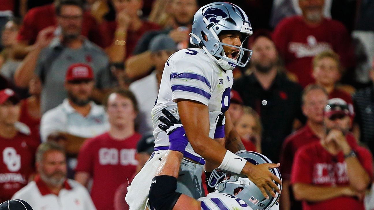 Kansas State upsets No. 6 Oklahoma behind Adrian Martinez's 5 touchdowns