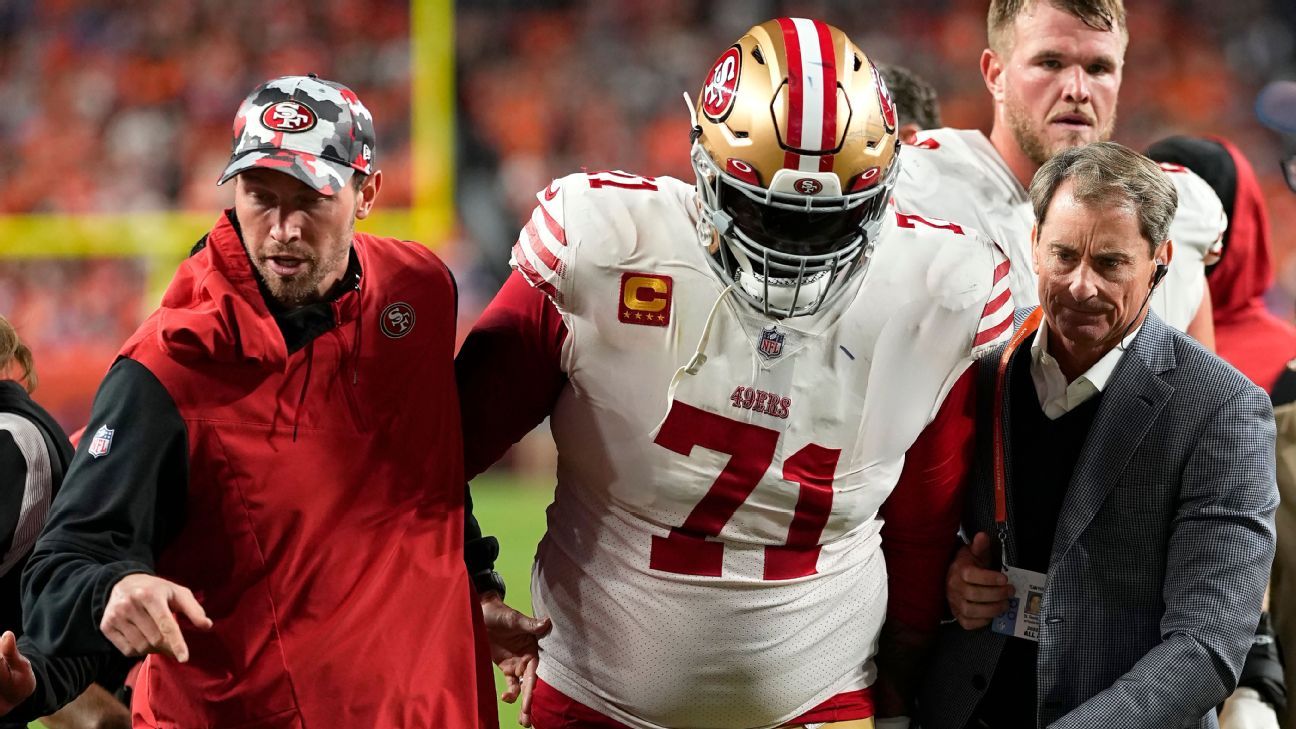 49ers' Trent Williams injured vs. Broncos