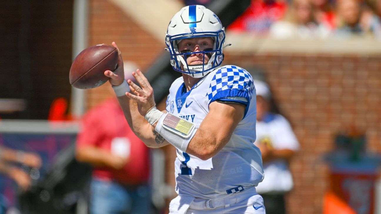 Injured Kentucky QB Levis out vs. S. Carolina