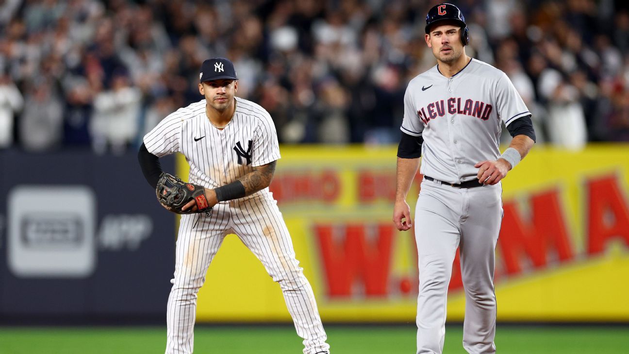 Gleyber Torres mimics Josh Naylor's rock-the-baby taunt, savors 'revenge' -  ESPN